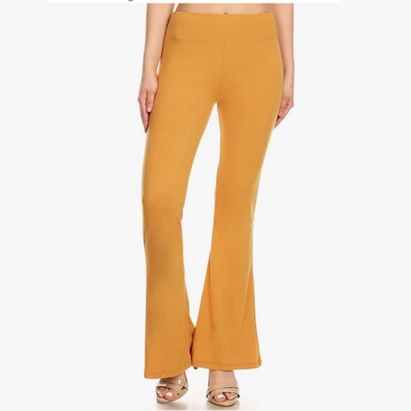 Leggings Depot Pants - NWT Leggings Depot  Flared Casual, Work, Lounge Palazzo Pants-Wide Yellow Leg